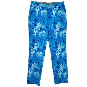 Hreski Men’s Blue Abstract Print Performance Golf Pants